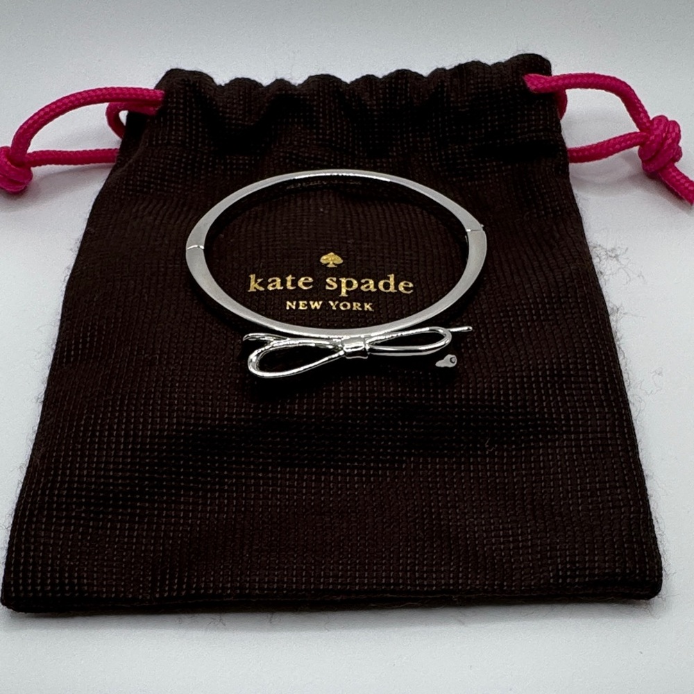 Kate Spade Silver Skinny Mini Bow Bangle